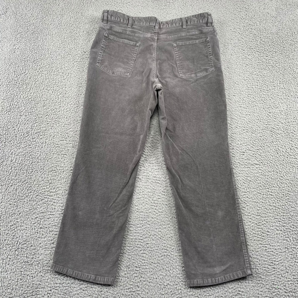 L.L. Bean Corduroy Pants Mens 38x29 Gray Natural Fit Cotton Stretch Casual